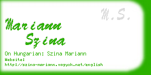 mariann szina business card